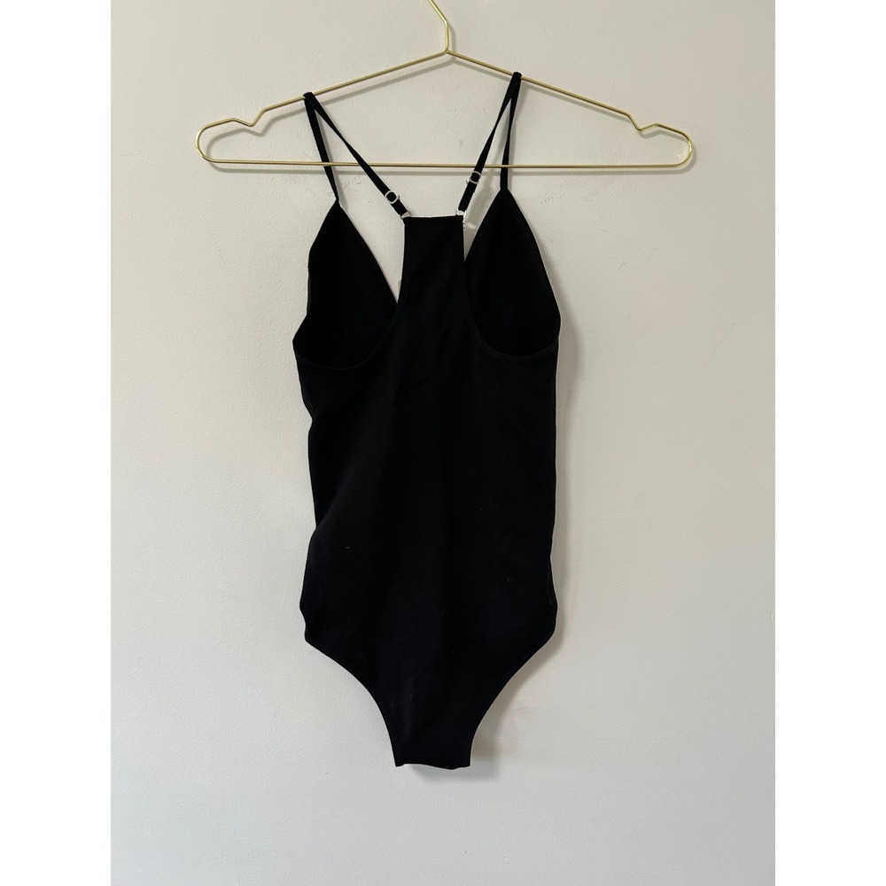 Intimately Free People Black Ribbed V-Neck Racerback Bodysuit XS/S - Picture 7 of 11